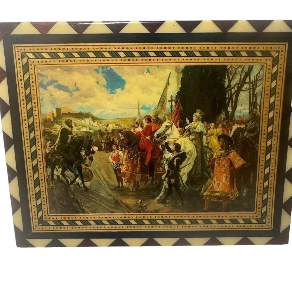 Mosaic Inlaid  Wooden Art  8”x6” inches “Recuerdo De Granada” - Miguel LAGUNA